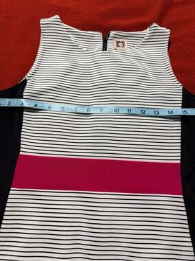 Anne Klein Black and Cream Striped Top